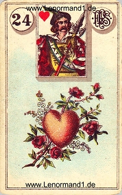 Herz, antikes Piatnik Lenormand