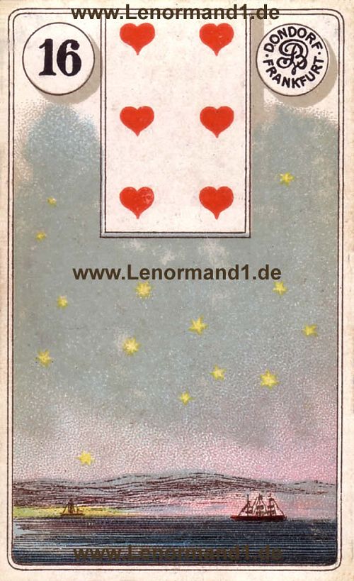 Die Sterne von dem antiken Dondorf Lenormand