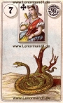 Schlange von den antiken Dondorf Lenormandkarten