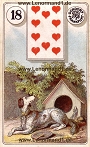 Hund von den antiken Dondorf Lenormandkarten