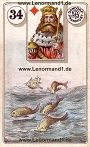 Fische von den antiken Dondorf Lenormandkarten