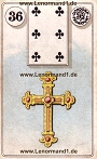 Kreuz von den antiken Dondorf Lenormandkarten