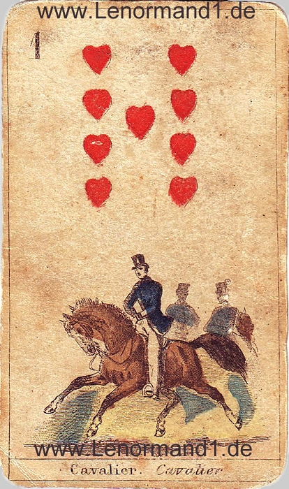 Der Reiter antike Lenormand Tageskarte heute