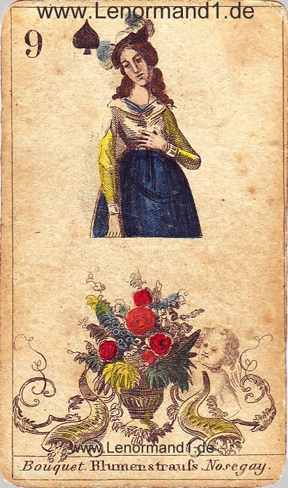 Die Blumen antike Lenormand Tageskarte heute