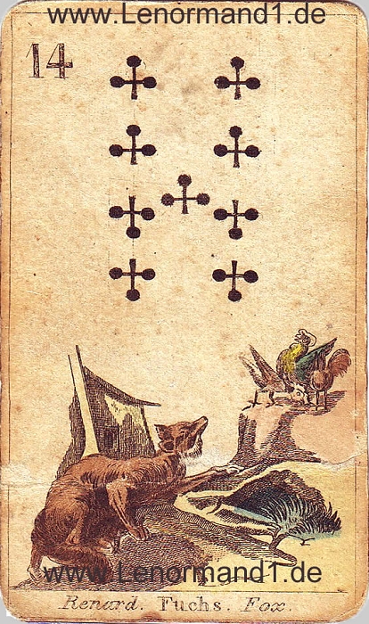 Der Fuchs von den antiken Lenormandkarten