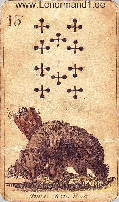 Der Bär antike Lenormand Tageskarte heute