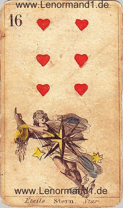 Die Sterne antike Lenormand Tageskarte heute