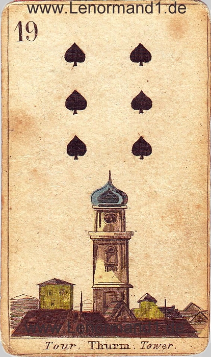 Der Turm antike Lenormand Tageskarte heute