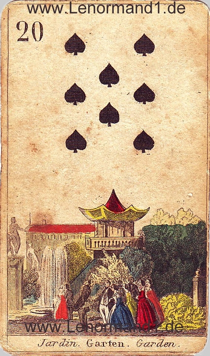 Der Park antike Lenormand Tageskarte heute