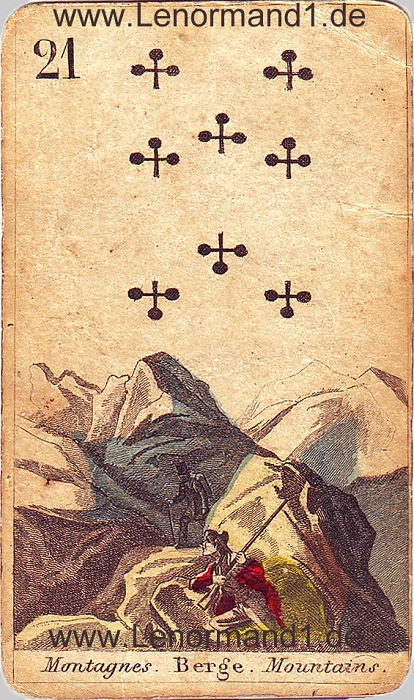 Der Berg antike Lenormand Tageskarte heute