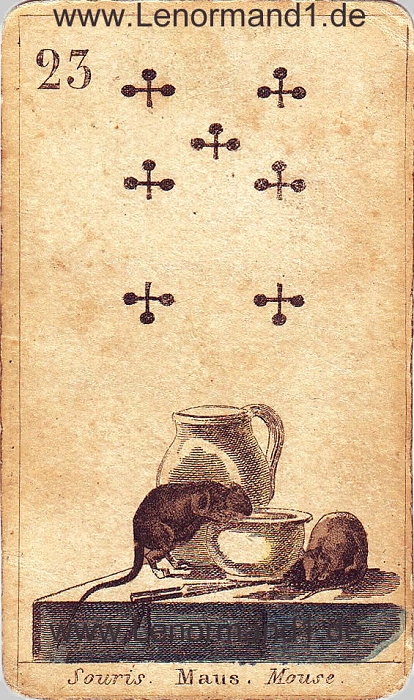 Die Mäuse antike Lenormand Tageskarte heute