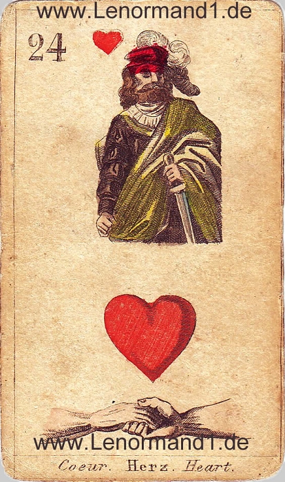 Das Herz antike Lenormand Tageskarte heute