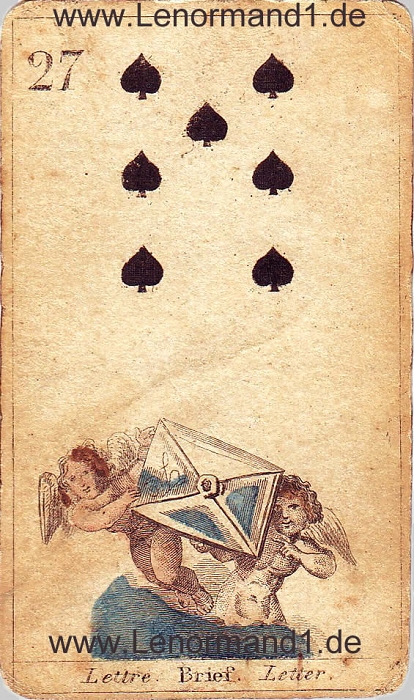 Der Brief antike Lenormand Tageskarte heute