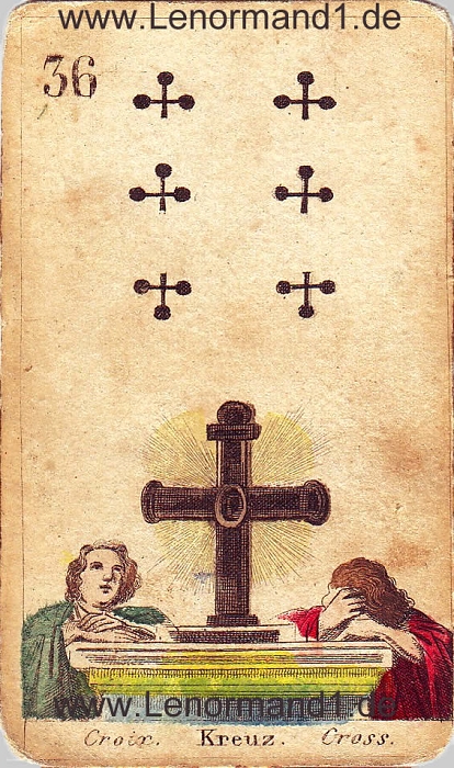 Das Kreuz antike Lenormand Tageskarte heute