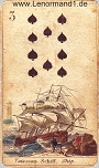 Schiff von den antiken Lenormandkarten