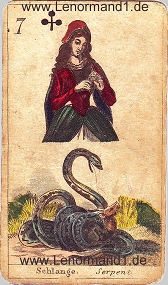 Schlange, antike Lenormandkarten