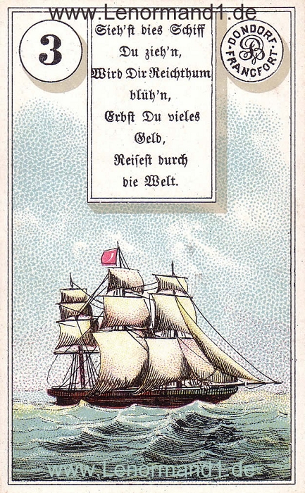 Das Schiff von dem antiken Dondorf Lenormand mit Versen