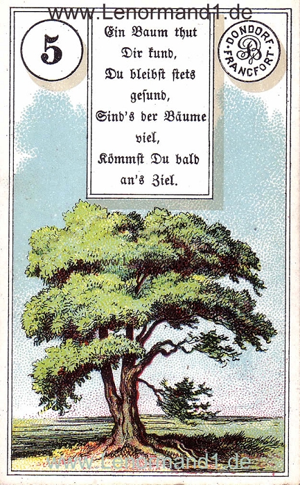 Der Baum von dem antiken Dondorf Lenormand mit Versen