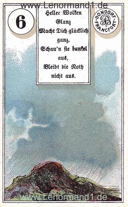 Die Wolken von dem antiken Dondorf Lenormand mit Versen