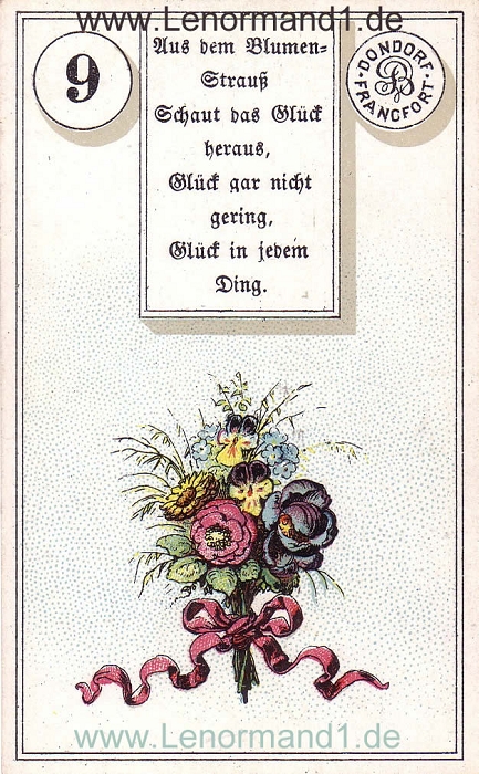 Die Blumen von dem antiken Dondorf Lenormand mit Versen