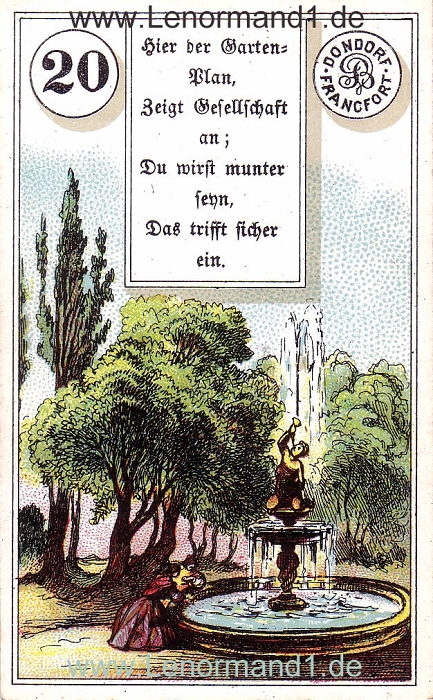 Der Park von dem antiken Dondorf Lenormand mit Versen