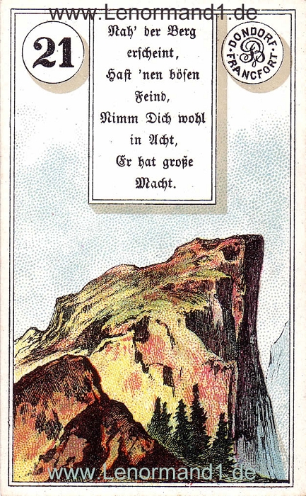 Der Berg von dem antiken Dondorf Lenormand mit Versen