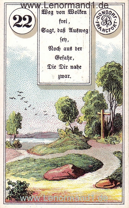 Die Wege von dem antiken Dondorf Lenormand mit Versen