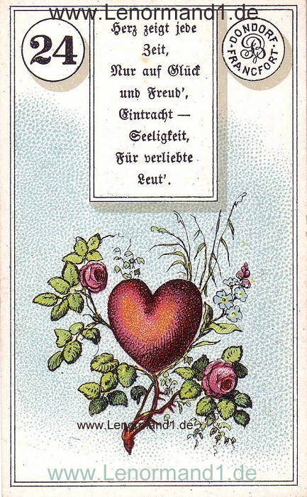 Das Herz von dem antiken Dondorf Lenormand mit Versen