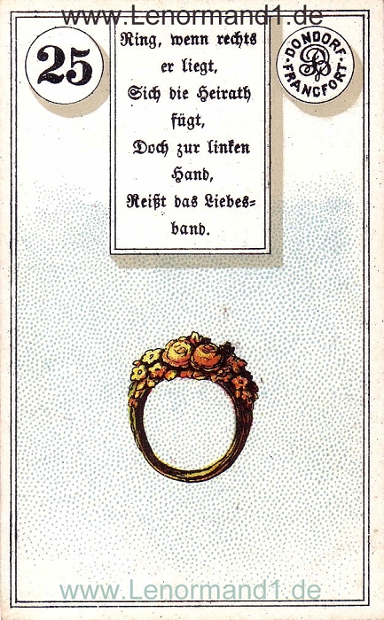 Der Ring Dondorf Verse Lenormand Tageskarte heute
