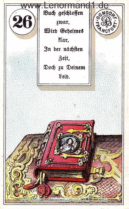 Das Buch von dem antiken Dondorf Lenormand mit Versen