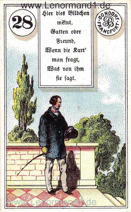 Der Herr von dem antiken Dondorf Lenormand mit Versen