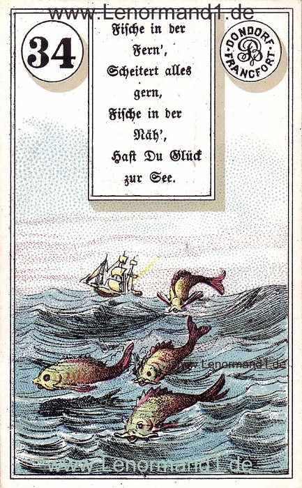 Die Fische von dem antiken Dondorf Lenormand mit Versen