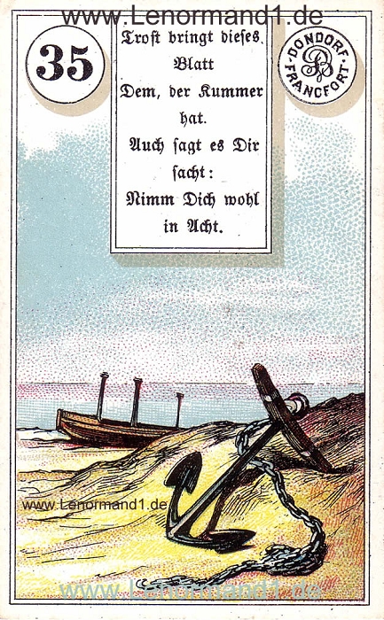 Der Anker Dondorf Verse Lenormand Tageskarte heute