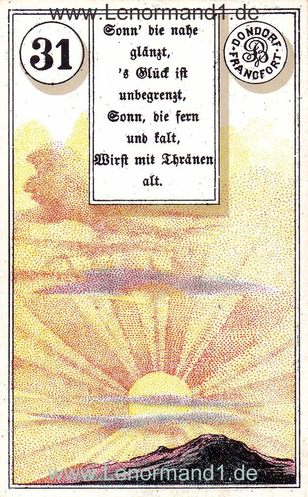 Ihre Dondorf Lenormand Tageskarte F r Heute Ist Die Sonne