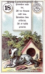 Hund von dem antiken Dondorf Lenormand mit Versen