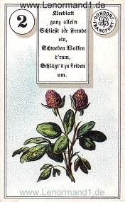 Klee, antikes Dondorf Lenormand mit Versen