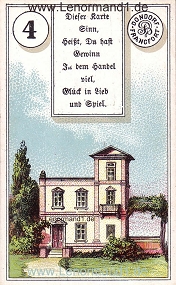 Haus, antikes Dondorf Lenormand mit Versen