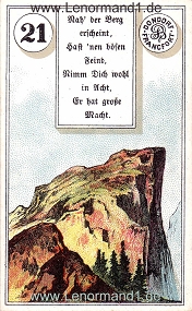 Berg, antikes Dondorf Lenormand mit Versen