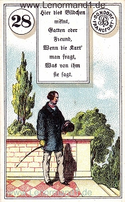 Herr, antikes Dondorf Lenormand mit Versen