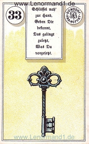 Schlüssel, antikes Dondorf Lenormand mit Versen