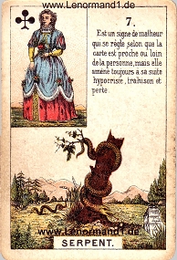 Schlange, antikes Petit Jeu de la Madame Lenormand