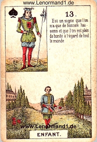 Kind, antikes Petit Jeu de la Madame Lenormand