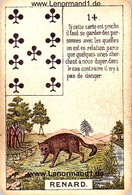 Fuchs, antikes Petit Jeu de la Madame Lenormand