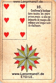 Sterne, antikes Petit Jeu de la Madame Lenormand