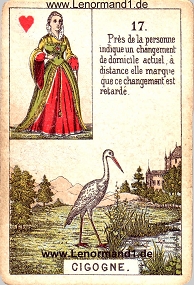 Storch, antikes Petit Jeu de la Madame Lenormand