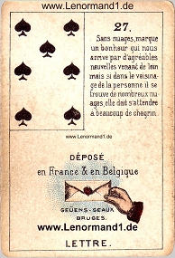 Brief, antikes Petit Jeu de la Madame Lenormand