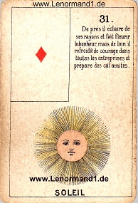 Sonne, antikes Petit Jeu de la Madame Lenormand