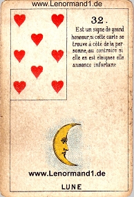 Mond, antikes Petit Jeu de la Madame Lenormand