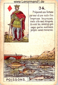 Fische, antikes Petit Jeu de la Madame Lenormand