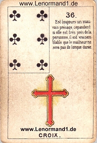 Kreuz, antikes Petit Jeu de la Madame Lenormand